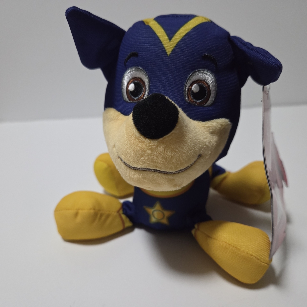 Paw Patrol Super Pups Chase Plush Stuffed Animal Toy Blue Yellow Police Dog Cape
